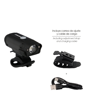 Imagen de Luz Led Frontal Para Bicicleta / Patinete 400 Lumenes (5 Modos) Bateria Recargable USB