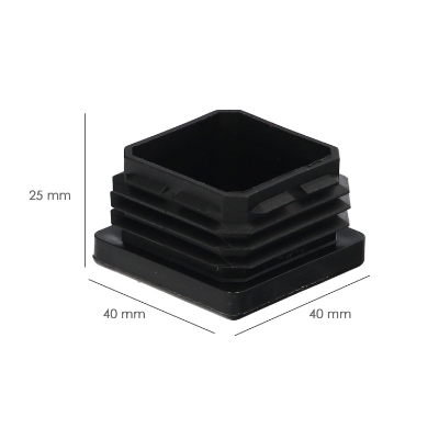 Imagen de Contera Interior Plastico Cuadrada 40x40 mm. Color Negro. Bolsa 100 Unidades. Contera Mesa, Silla, Muebles, Estanteria