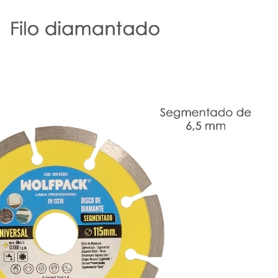 Imagen de Disco Diamante 115 mm. General Obra Segmentado Sinterizado