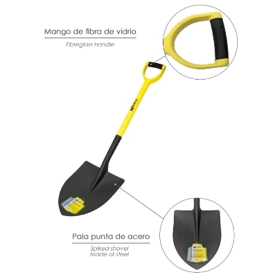 Imagen de Pala Mango Fibra Vidrio Punta Mango Anilla Nº 3