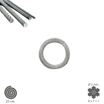 Imagen de Cable Galvanizado    2 mm. (Rollo 25 Metros) No Elevacion