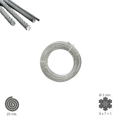 Imagen de Cable Galvanizado    3 mm. (Rollo 25 Metros) No Elevacion