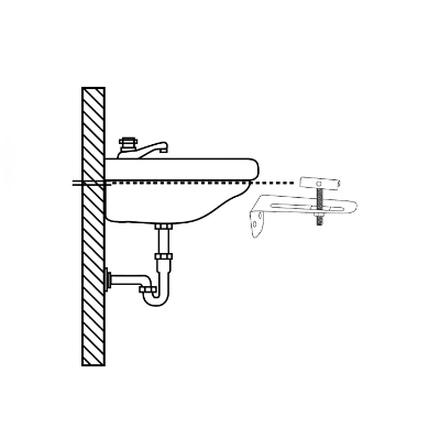 Imagen de Juego Escuadras Sanitario Soporte Lavabo 10 cm. (2piezas)