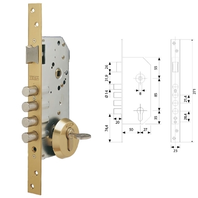 Imagen de Cerradura Tesa Seguridad R100B566 Esmaltada