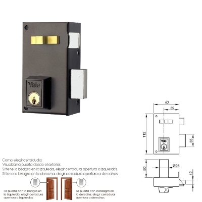 Imagen de Cerradura Yale   56-a/hp/60/ Derecha