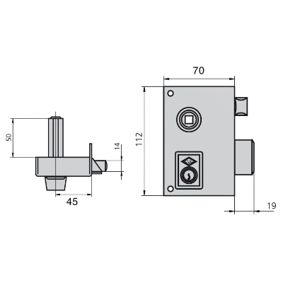 Imagen de Cerradura Cvl 156br/70/he Derecha