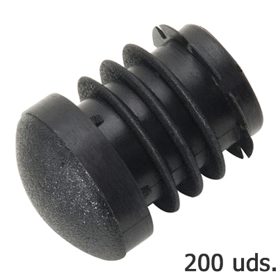 Imagen de Contera Plastico Redonda Interior Negra Para Tubo Exterior Ø 20 mm. Bolsa 200 Unidades