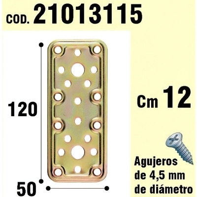 Imagen de Soporte Para Madera Placa Bicromatada 50x120 mm.