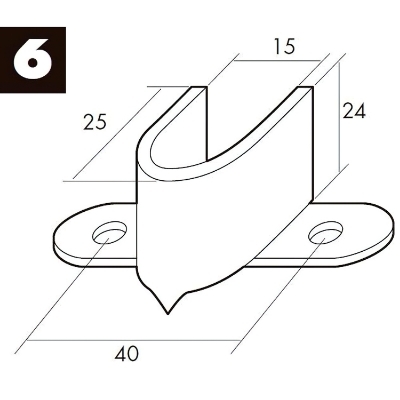 Imagen de Soporte Persiana Pincho Nº3 Zincado