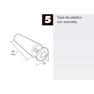 Imagen de Tope Persiana Con Tornillo 60 mm. Marfil