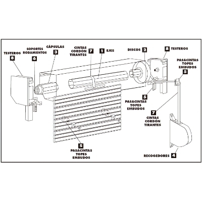 Imagen de Recogedor Persiana Mini Blanco Cinta 18 mm. Empotrar Sin Pivotes