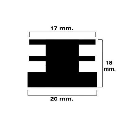 Imagen de Contera Cuadrada Interior Negra 20x20 mm. Blister 4 piezas.