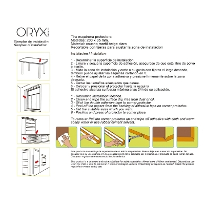 Imagen de Protector Bordes Muebles Adhesivo Caucho 2 Metros