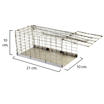 Imagen de Trampa Ratas Jaula Metal Completa 21x10x10 cm