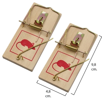 Imagen de Trampas ratones madera 9.8 x 4.8 cm. (2 unidades)