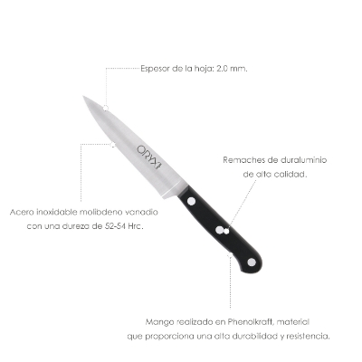 Imagen de Cuchillo Grenoble Patatero Puntilla Hoja Acero Inoxidable 11 cm. Negro