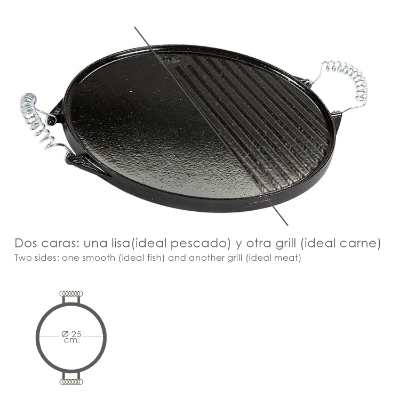 Imagen de Plancha Hierro Fundido Esmaltada Redonda Ø 25 cm.