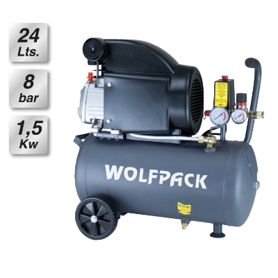 Imagen de Compresor Aire Wolfpack 24 Litros / 8 Bares / 1,5 Kw - 2,0 HP