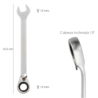 Imagen de Llave Combinada Con Carraca 12 mm. DIN 3113