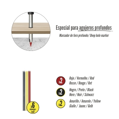 Imagen de Minas Recambio Para Lapiz Carpintero Portaminas (6 Piezas)