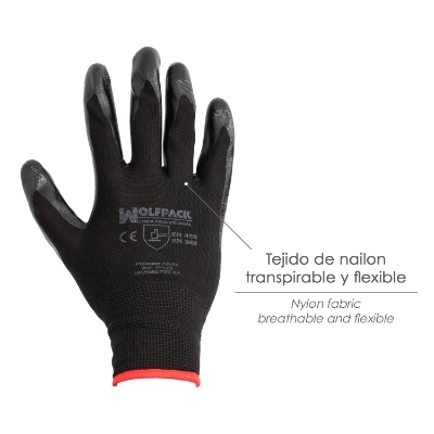 Imagen de Guantes Nitrilo / Nylon Impregnado 7" (Par)