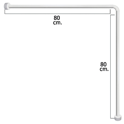 Imagen de Barra Para  Cortina Ducha Universal Aluminio Blanco 80x80 cm.