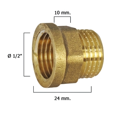 Imagen de Alargadera Hexagonal Pulida 1/2x10