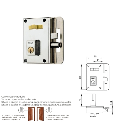 Imagen de Cerradura Yale   10-hn/ Derecha