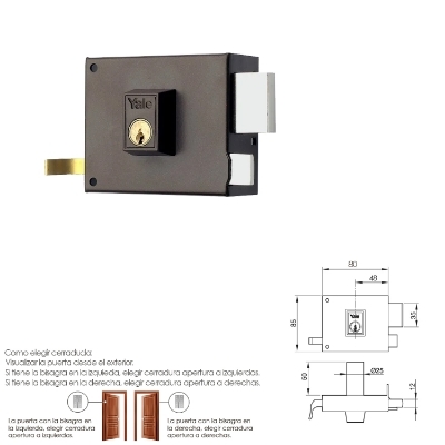 Imagen de Cerradura Yale  125-a/hp/ 8/ Derecha