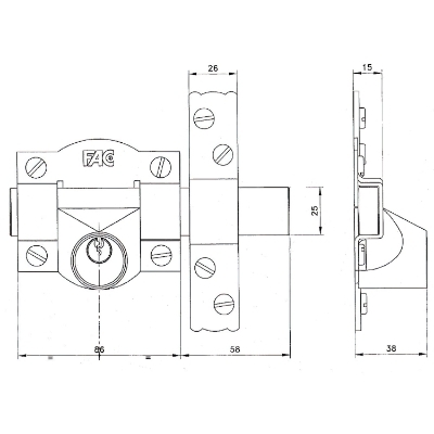 Imagen de Cerrojo Fac  91-c/ 80-p