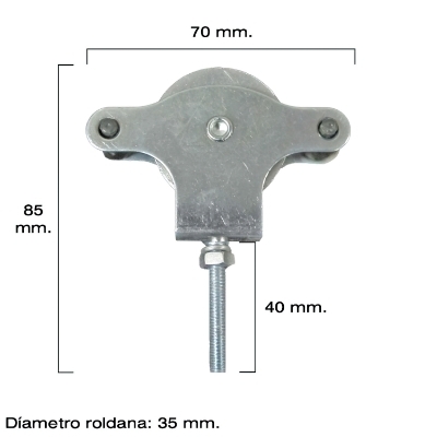 Imagen de Polea Tendedero Wolfpack Zincado 40 mm. Roldana Metal con Tornillo