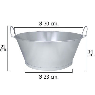 Imagen de Barreño Galvanizado Baño  12"  30x14 cm.   6 Litros