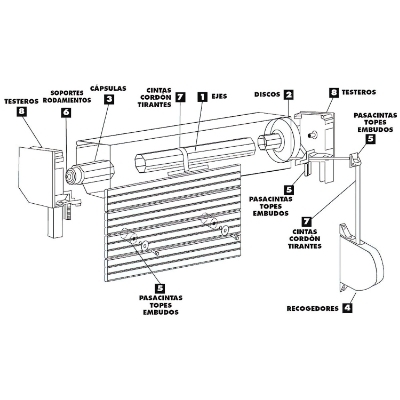 Imagen de Recogedor Persiana Plastico Grande Cinta 22 mm.