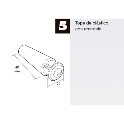 Imagen de Tope Persiana Con Tornillo 40 mm. Marfil