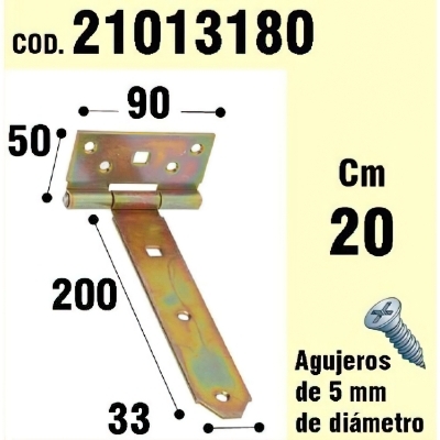 Imagen de Soporte Para Madera Bisagra Bicromatado 200 mm.