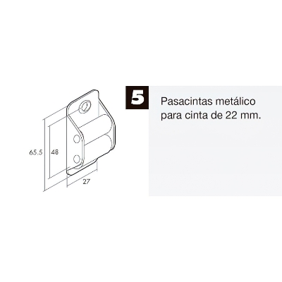 Imagen de Pasacintas Persiana Zincado Rodillo Nylon Cinta 22 mm.