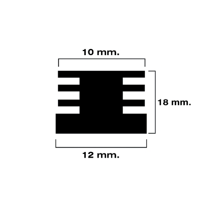 Imagen de Contera Cuadrada Interior Negra 12x12 mm. Blister 4 piezas.