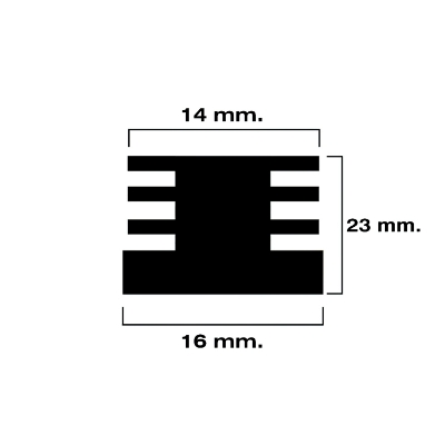 Imagen de Contera Cuadrada Interior Negra 16x16 mm. Blister 4 piezas.