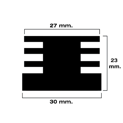 Imagen de Contera Cuadrada Interior Negra 30x30 mm. Blister 4 piezas.