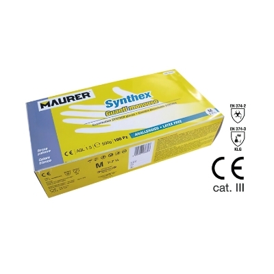 Imagen de Guantes Desechables Látex Sintetico Talla 7 Caja 100 Unidades