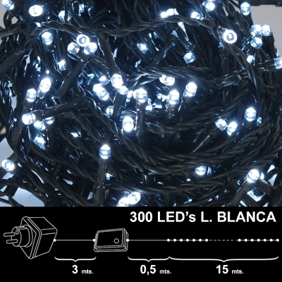 Imagen de Luces Navidad 300 Leds Luz Blanca Interior / exterior (IP44)