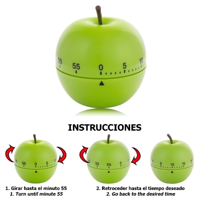 Imagen de Temporizador Minutero Cocina Manzana Verde 60 Minutos