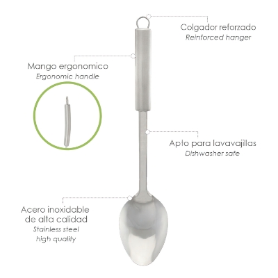 Imagen de Cuchara Servir Cocina Acero Inoxidable 7 x 30,5 (Alt.) cm.