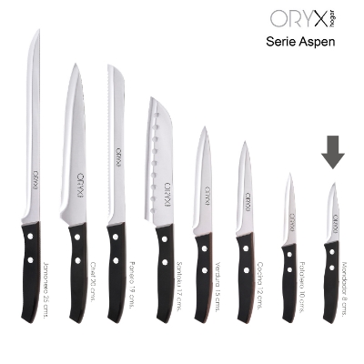 Imagen de Cuchillo Aspen Mondador Hoja Acero Inoxidable 8 cm. Negro