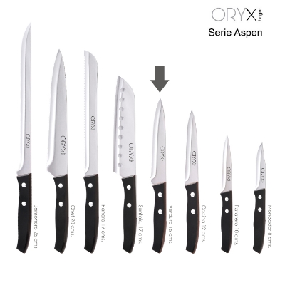 Imagen de Cuchillo Aspen Verduras Hoja Acero Inoxidable 15 cm. Negro