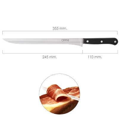 Imagen de Cuchillo Grenoble Jamonero Hoja Acero Inoxidable 25 cm. Negro