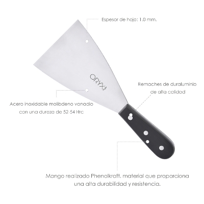 Imagen de Espatula Cocina Grenoble Acero Inoxidable 9 cm. Negro