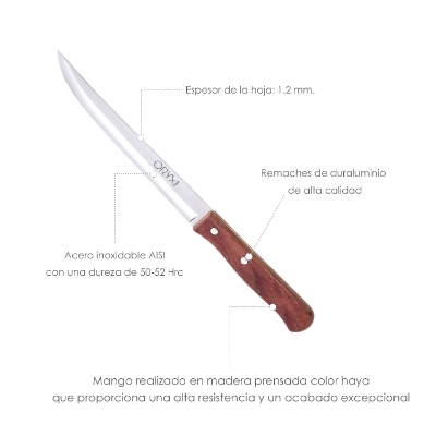 Imagen de Cuchillo Montana Cocina Hoja Acero Inoxidable 15 cm. Mango Madera