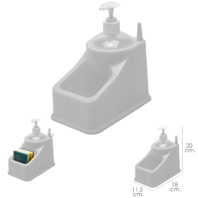 Imagen de Estropajero Plastico Con Dosificador Color Blanco