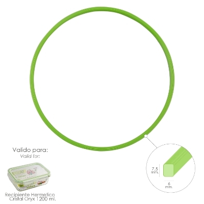 Imagen de Anillo Silicona Para Recipiente Hermetico Cristal Rectangular 1.200 ml.
